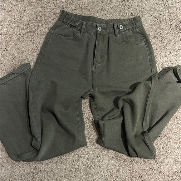 Commense Olive Wide Leg Jeans - Picture 5 of 6